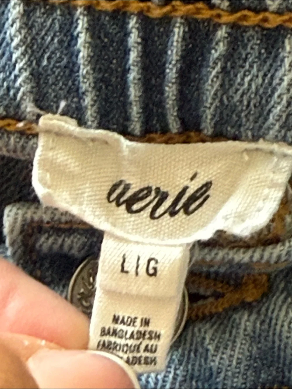 aerie Light Wash Distressed Denim Shorts